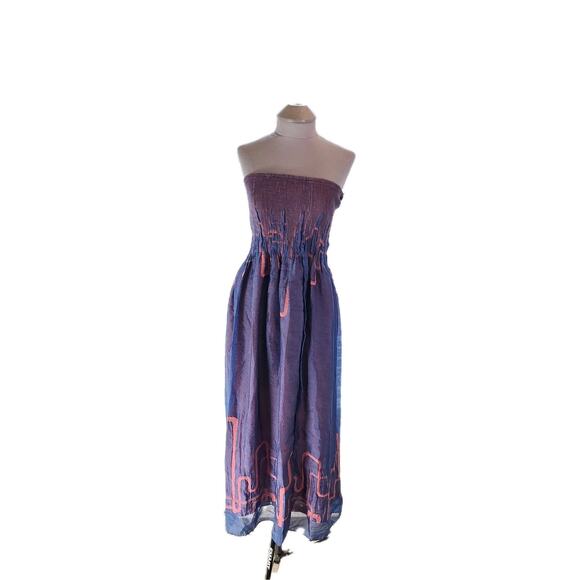 Lapis one size Strapless Whimiscal Summer dress Fairycore - Picture 1 of 9